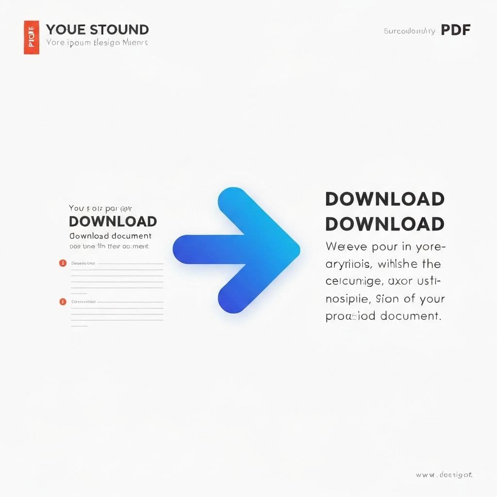 다운로드 화살표가 있는 전문적인 교육용 PDF 문서. 완성된 문제집과 정답지를 고품질 PDF 형식으로 즉시 다운로드 가능